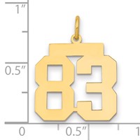 14K Medium Polished Number 83 Charm view 2