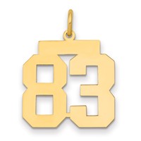 14K Medium Polished Number 83 Charm view 1