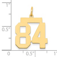 14K Yellow Gold Medium Polished Number 84 Charm view 4
