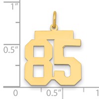 14K Yellow Gold Medium Polished Number 85 Charm view 2