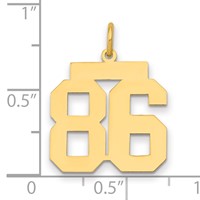 14K Yellow Gold Medium Polished Number 86 Charm view 2