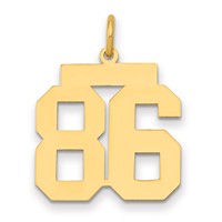 14K Yellow Gold Medium Polished Number 86 Charm view 1