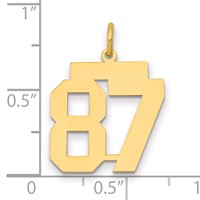14K Yellow Gold Medium Polished Number 87 Charm view 2