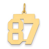 14K Yellow Gold Medium Polished Number 87 Charm view 1