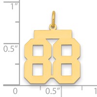 14K Yellow Gold Medium Polished Number 88 Charm view 2