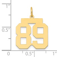 14K Yellow Gold Medium Polished Number 89 Charm view 3