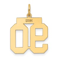14K Yellow Gold Medium Polished Number 90 Charm view 3