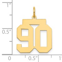 14K Yellow Gold Medium Polished Number 90 Charm view 4