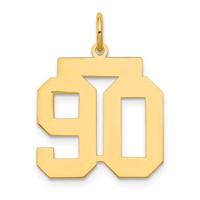 14K Yellow Gold Medium Polished Number 90 Charm view 1