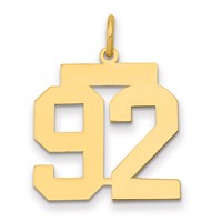 14K Yellow Gold Medium Polished Number 92 Charm view 1