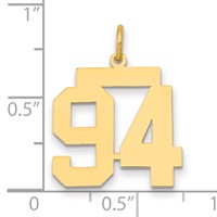 14K Yellow Gold Medium Polished Number 94 Charm view 2