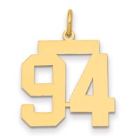 14K Yellow Gold Medium Polished Number 94 Charm view 1