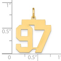 14K Medium Polished Number 97 Charm view 4