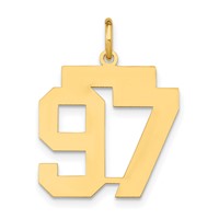 14K Medium Polished Number 97 Charm view 1