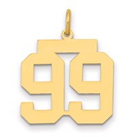 14K Yellow Gold Medium Polished Number 99 Charm view 1