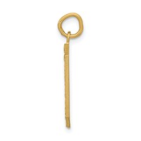 14K Large Brushed Diamond-cut Number 0 Charm view 2