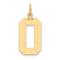 14K Large Brushed Diamond-cut Number 0 Charm view 3