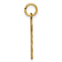 14K Yellow Gold Large Brushed Diamond-cut Number 1 Charm view 2