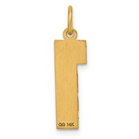 14K Yellow Gold Large Brushed Diamond-cut Number 1 Charm view 3