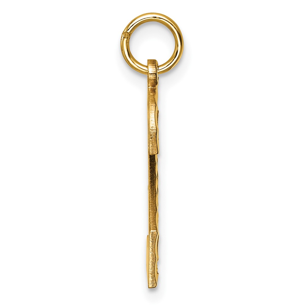 14k Large Brushed Diamond-cut Number 2 Charm (LN02)