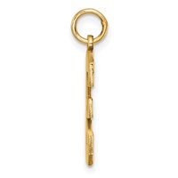 14K Yellow Gold Large Brushed Diamond-cut Number 3 Charm view 2