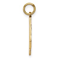 14K Yellow Gold Large Brushed Diamond-cut Number 4 Charm view 2