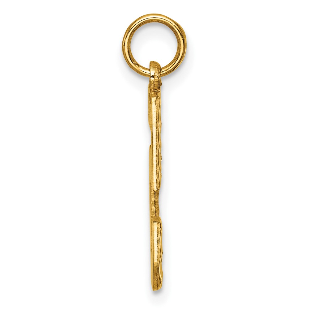 14k Large Brushed Diamond-cut Number 5 Charm (LN05)