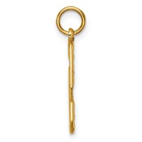 14K Yellow Gold Large Brushed Diamond-cut Number 5 Charm view 2