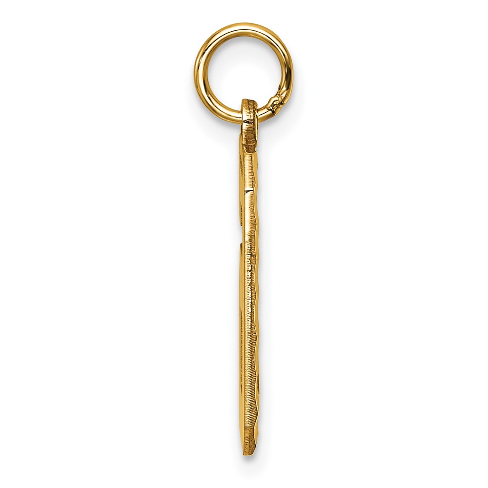 14k Large Brushed Diamond-cut  Number 6 Charm (LN06)