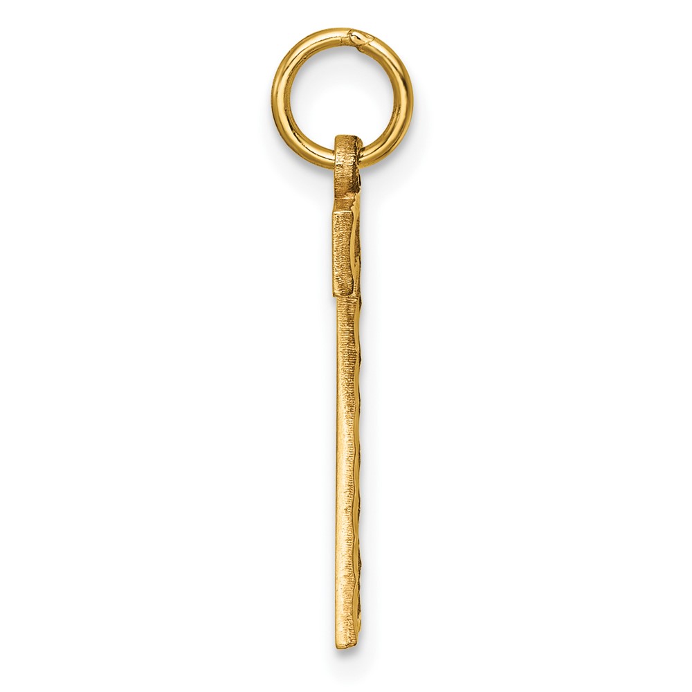 14k Large Brushed Diamond-cut  Number 7 Charm (LN07)