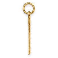 14K Yellow Gold Large Brushed Diamond-cut Number 7 Charm view 2