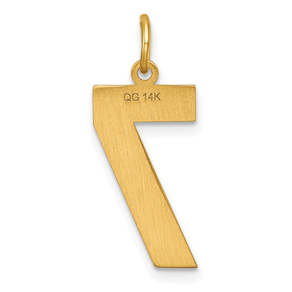 14k Large Brushed Diamond-cut  Number 7 Charm (LN07)