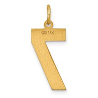 14K Yellow Gold Large Brushed Diamond-cut Number 7 Charm view 3