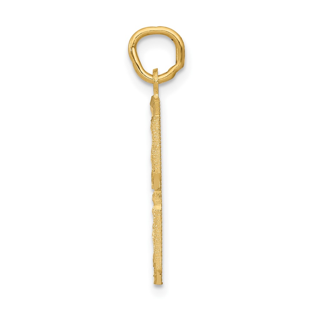 14k Large Brushed Diamond-cut  Number 8 Charm (LN08)