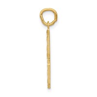 14K Yellow Gold Large Brushed Diamond-cut Number 8 Charm view 2