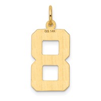 14K Yellow Gold Large Brushed Diamond-cut Number 8 Charm view 3