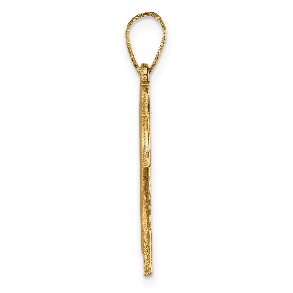 14k Large Brushed  Diamond-cut Number 24 Charm (LN24)