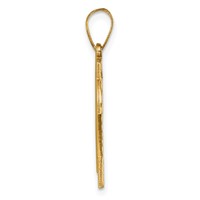 14K Yellow Gold Large Brushed Diamond-cut Number 24 Charm view 2