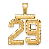 14K Large Brushed Diamond-cut Number 29 Charm view 1