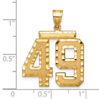 14K Large Brushed Diamond-cut Number 49 Charm view 2