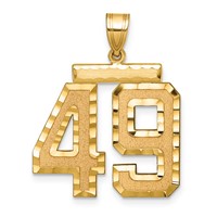 14K Large Brushed Diamond-cut Number 49 Charm view 1