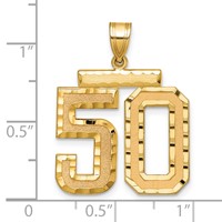 14K Large Brushed Diamond-cut Number 50 Charm view 2