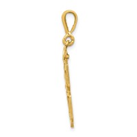 14K Yellow Gold Large Brushed Diamond-cut Number 78 Charm view 2