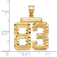 14K Large Brushed Diamond-cut Number 83 Charm view 2