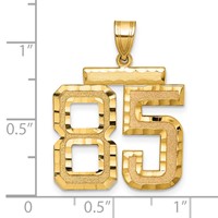14K Yellow Gold Large Brushed Diamond-cut Number 85 Charm view 2