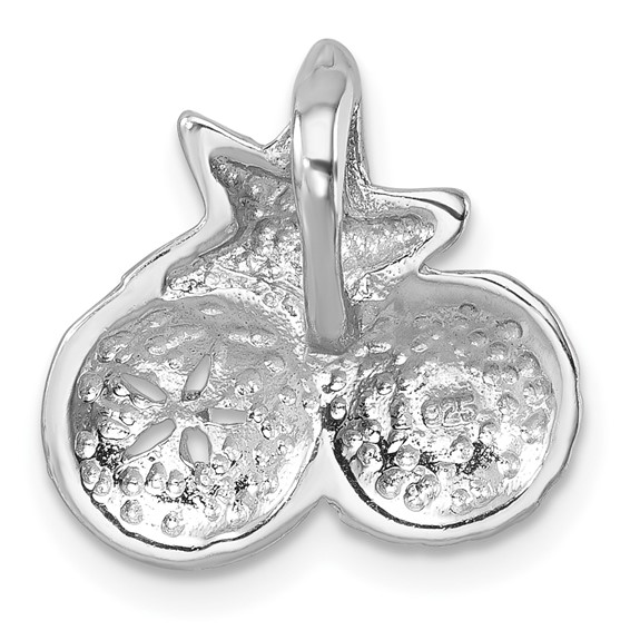 Sterling Silver Rh-plated Polished Starfish,Sand Dollar & Shell Chain Slide