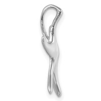 Sterling Silver Rhodium-plated Polished Sea Star Chain Slide view 2