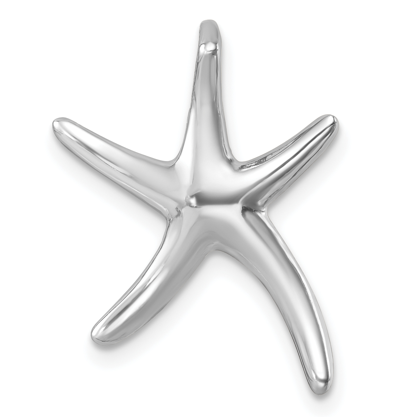 Sterling Silver Rhodium-plated Starfish Slide Pendant (QC6920)