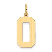 14K Yellow Gold Large Polished Number 0 Charm view 3
