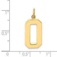 14K Yellow Gold Large Polished Number 0 Charm view 4
